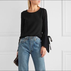 Chloé knitted & crepe top